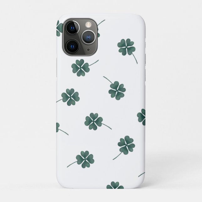 Four Leaf Clover Green Watercolor Case-Mate iPhone Case (Back)