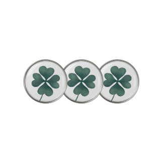 Four Leaf Clover Green Watercolor Golf Ball Marker