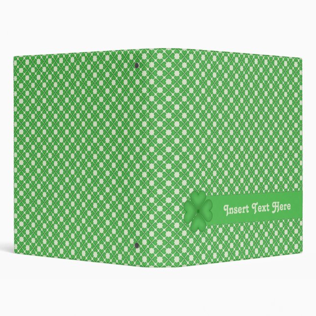 Four leaf Clover Hearts pattern Customizable Binder (Background)