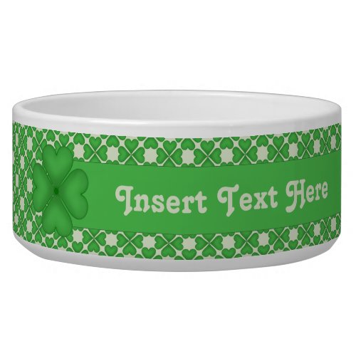 Four leaf Clover Hearts pattern Customizable Bowl