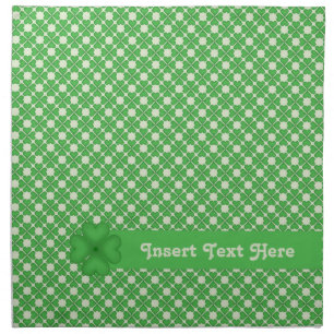 Four leaf Clover Hearts pattern Customizable Cloth Napkin