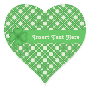 Four leaf Clover Hearts pattern Customizable Heart Sticker