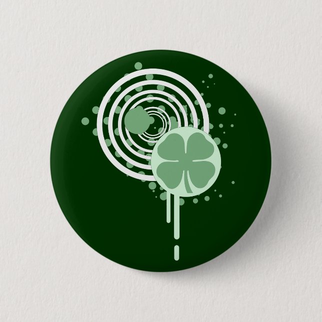 four leaf clover : hypnotic bubbles : button (Front)