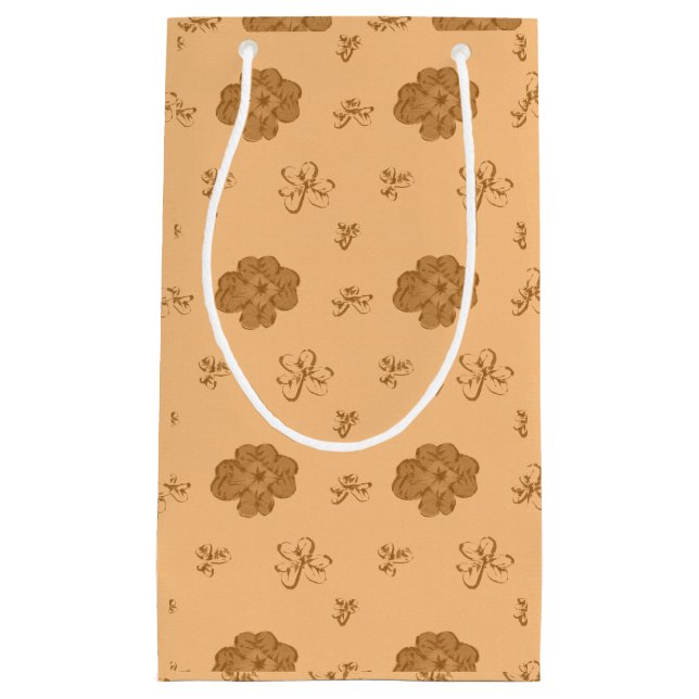Four-Leaf Clover in Autumn Colors Small Gift Bag (Front)