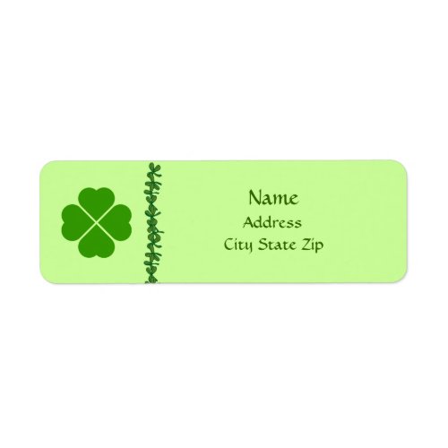 Four Leaf Clover Irish Address Labels