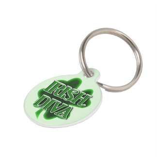 Four Leaf Clover Irish Diva Pet  Pet ID Tag