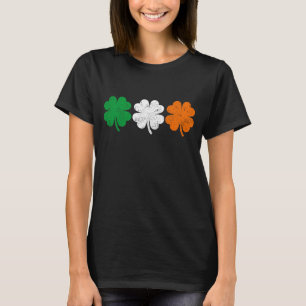Four Leaf Clover Irish Flag  T-Shirt