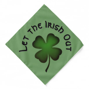 Four Leaf Clover Let the Irish Out on Green Custom Bandana