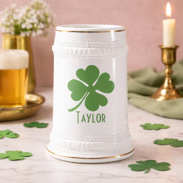 Four Leaf Clover Lucky Beer Stein