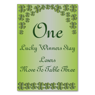 Four Leaf Clover Lucky Irish Table Card