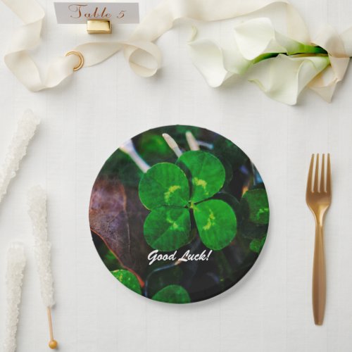 Four Leaf Clover Lucky Paper Plates