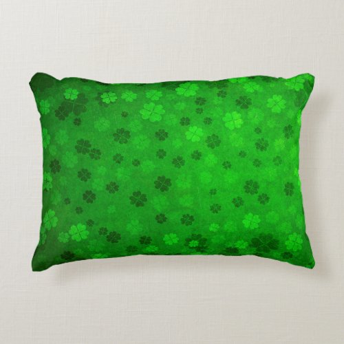 Four Leaf Clover Lucky Pattern Accent Pillow