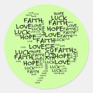 Four Leaf Clover Meaning: Hope, Faith, Love, Luck Classic Round Sticker