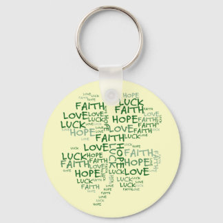 Four Leaf Clover Meaning: Hope, Faith, Love, Luck Keychain