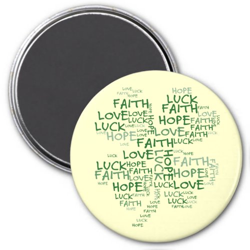 Four Leaf Clover Meaning Hope Faith Love Luck Magnet