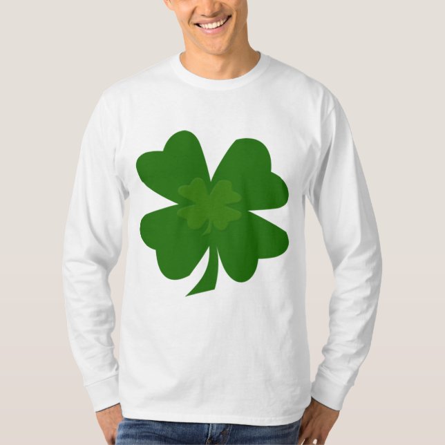 Four-leaf clover men's L.sleeve shirt (Front)