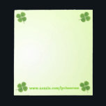 four leaf clover notepad<br><div class="desc">a four leaf clover in each corner on a light green background</div>
