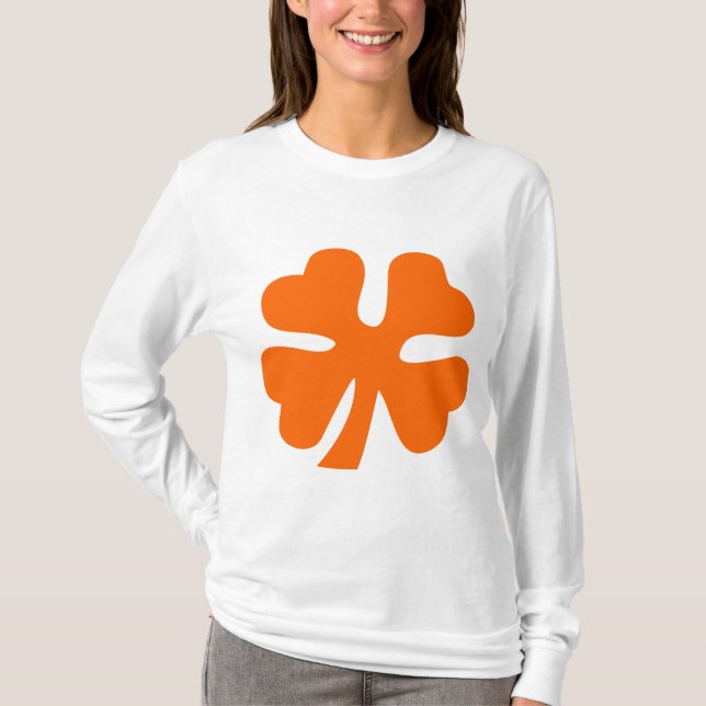 Four Leaf Clover - Orange T-Shirt (Front)