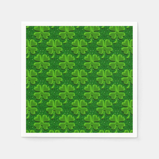 Four Leaf Clover - Paper Party Napkins (Front)