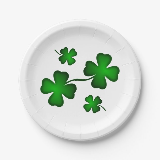 Four Leaf Clover Paper Plates (Front)