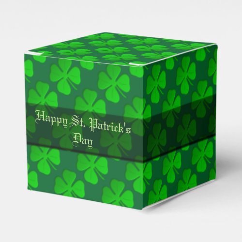 Four Leaf Clover Pattern Cube Favor Box