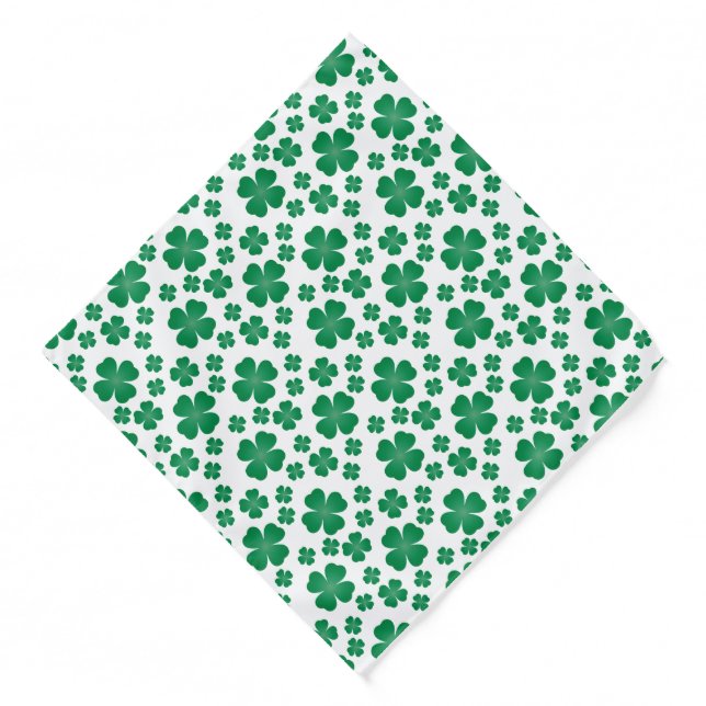 Four Leaf Clover Pattern Green Bandana (Front)