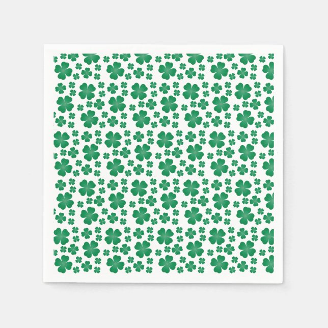 Four Leaf Clover Pattern Green Napkins (Front)