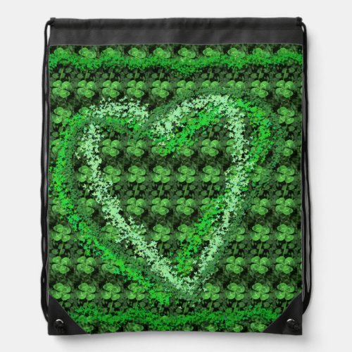 Four_leaf Clover Pattern Heart St Patrick Backpack