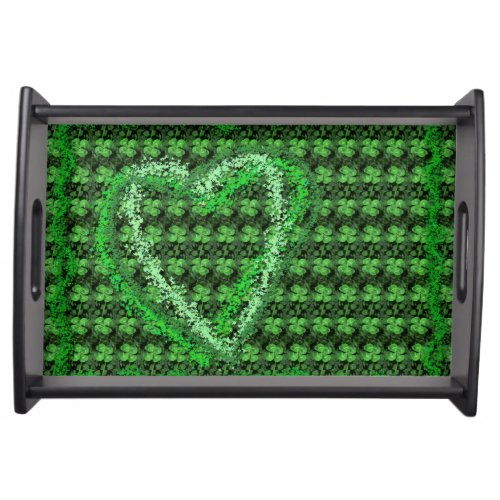 Four_leaf Clover Pattern Heart St Patrick S Tray