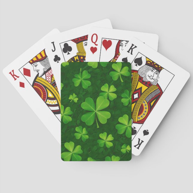 Four Leaf Clover Pattern Poker Cards (Back)