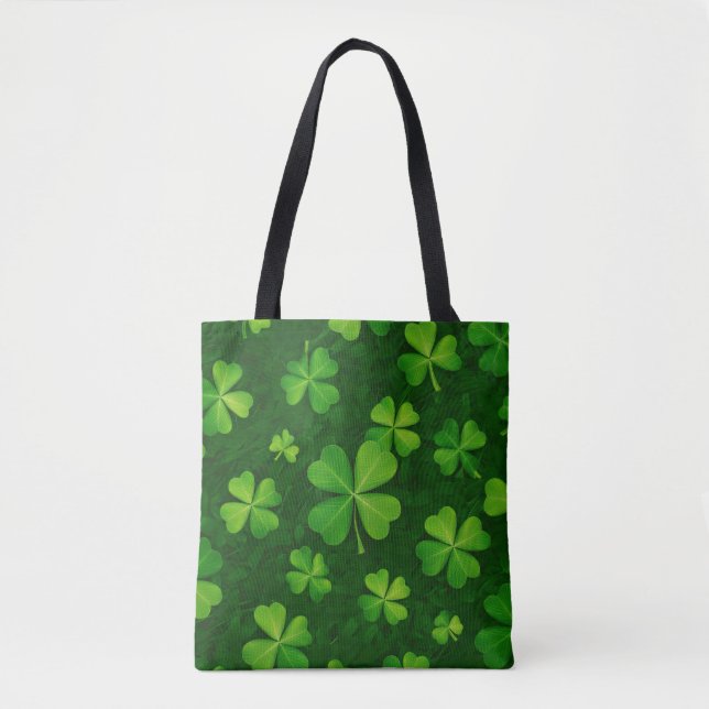 Four Leaf Clover Pattern Tote Bag (Front)