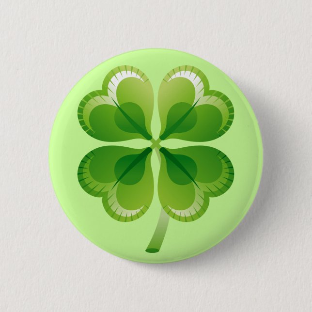 FOUR LEAF CLOVER PINBACK BUTTON (Front)