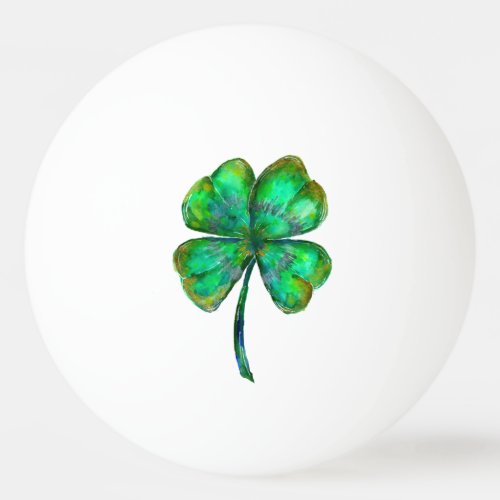 Four Leaf Clover Ping Pong Ball