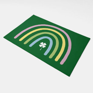 Four Leaf Clover Rainbow St Patrick's Day  Doormat