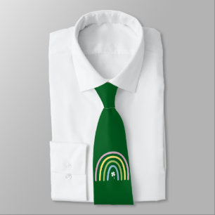 Four Leaf Clover Rainbow St Patrick's Day  Neck Tie