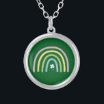 Four Leaf Clover Rainbow St Patrick's Day  Silver Plated Necklace<br><div class="desc">Four Leaf Clover Rainbow St Patrick's Day</div>