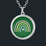 Four Leaf Clover Rainbow St Patrick's Day  Silver Plated Necklace<br><div class="desc">Four Leaf Clover Rainbow St Patrick's Day</div>