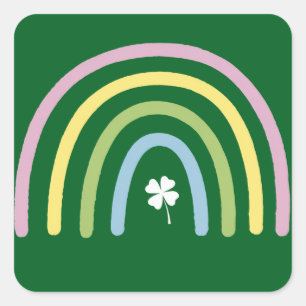 Four Leaf Clover Rainbow St Patrick's Day  Square Sticker