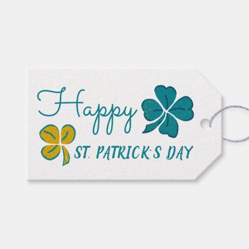 Four Leaf Clover Shamrock Happy St Patricks Day  Gift Tags