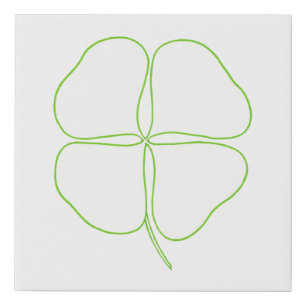Four Leaf Clover Shamrock Outline to Paint Faux Canvas Print