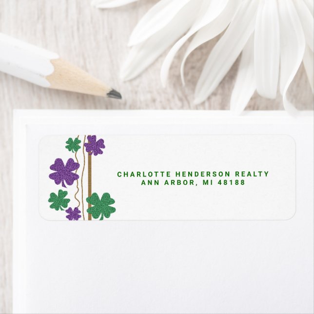 Four Leaf Clover Shamrock St. Partrick's Day Label (Insitu)