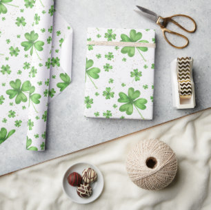 Four Leaf Clover Shamrock Wrapping Paper