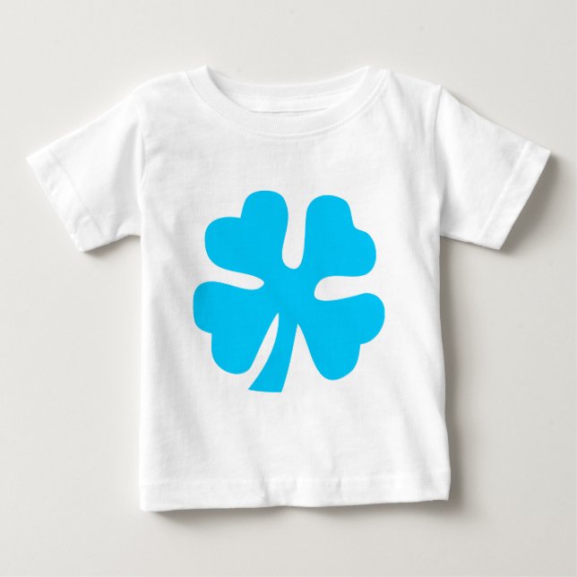 Four Leaf Clover - Sky Blue Baby T-Shirt (Front)