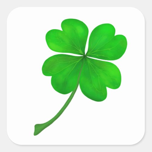 Four Leaf Clover Square Sticker