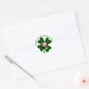 Four Leaf Clover St. Patrick's Day Classic Round Sticker