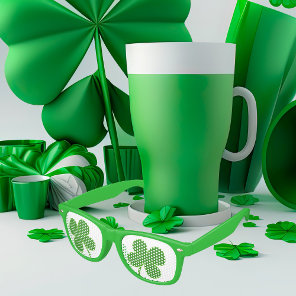 Four Leaf Clover St.Patrick's Day Cute Green Retro Sunglasses