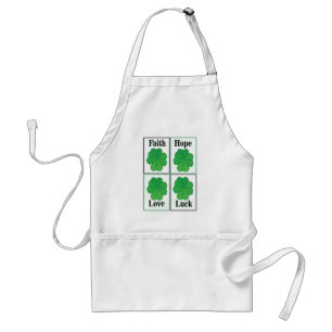 Four Leaf Clover St Patricks Day Four Leaf Clover Adult Apron