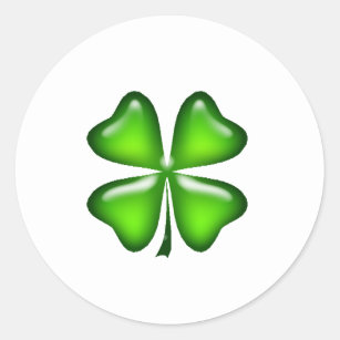 Four Leaf Clover St. Patrick's Day Gift Classic Round Sticker