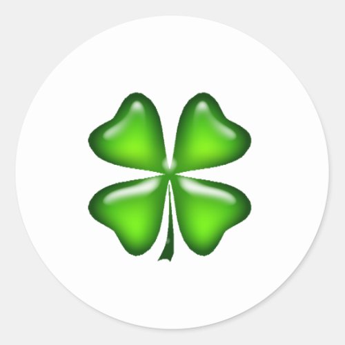 Four Leaf Clover St Patricks Day Gift Classic Round Sticker