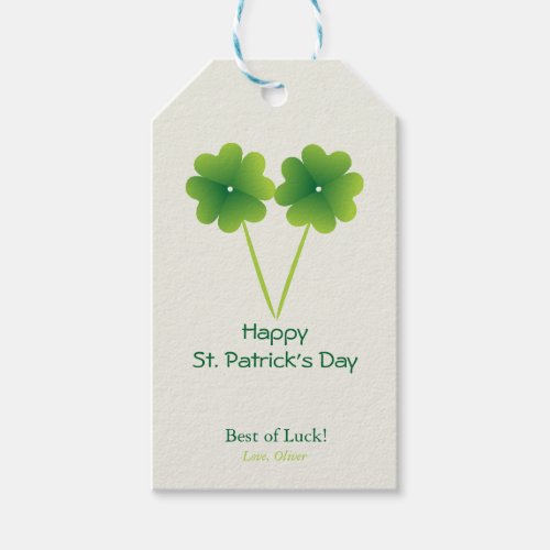 Four leaf Clover St Patricks Day Gift Tags